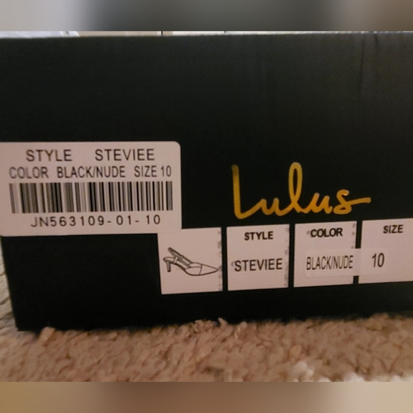 Lulus black and tan sling back heels - Picture 4 of 6